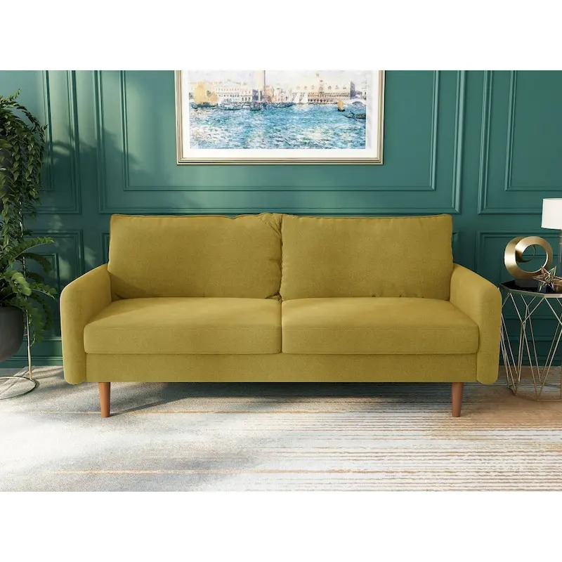 Velvet Square Arm Sofa - Multiple Colors, Contemporary Design, Seats 2-3