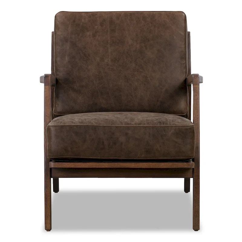 Poly & Bark Verity Leather Lounge Chair - Full Grain Genuine Italian Leather