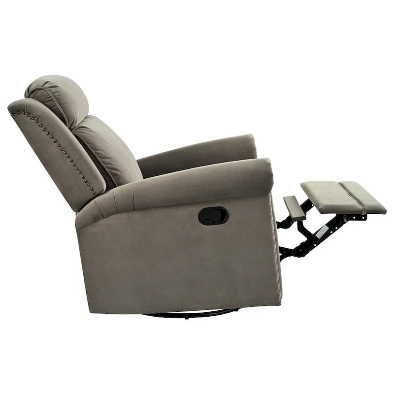 Marloo Modern Swivel Velvet Recliner Chair by Christopher Knight Home