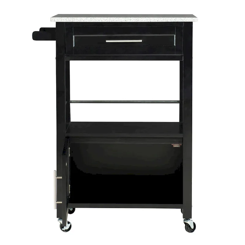 Mobile Kitchen Cart with Granite Top