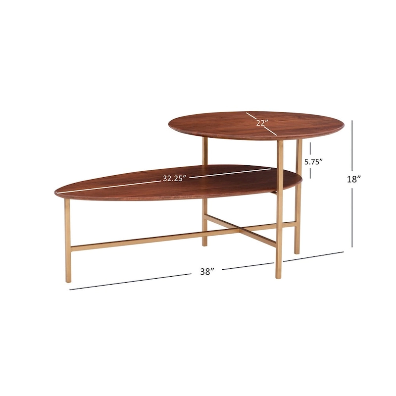 Branson 2-tier Mid-Century Oval Coffee Table