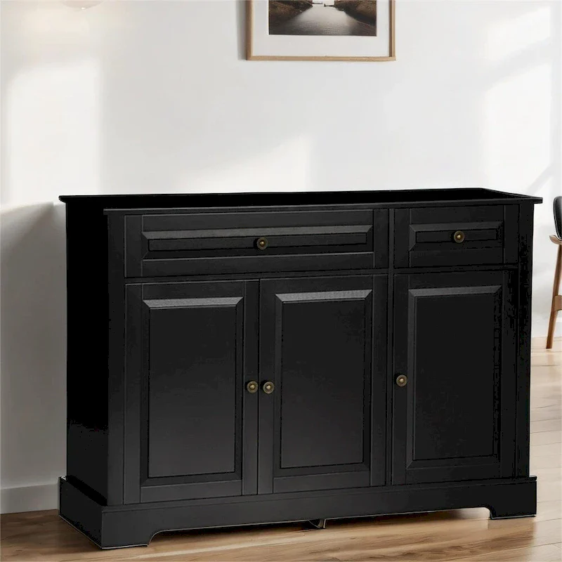 Modern Kitchen Buffet Cabinet with 2 Drawers and Adjustable Shelves