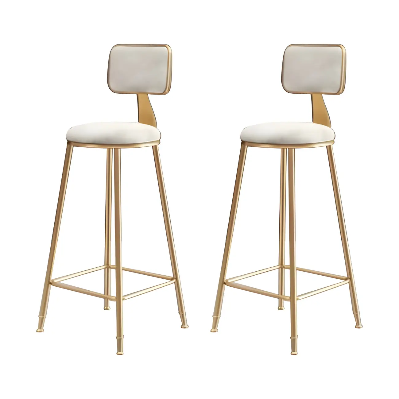 Round Velvet Upholstered Counter Bar Stools