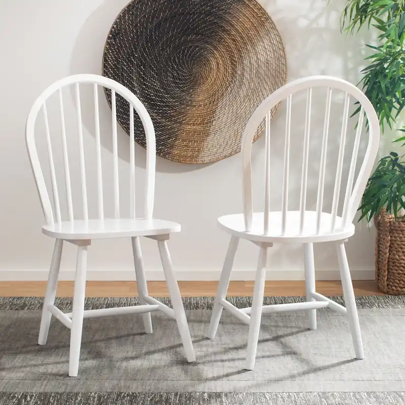 SAFAVIEH Delcie Spindle Oval Back Dining Chair (Set of 2) - 17.9  x 19.7  x 37  - 18Wx20Dx37H