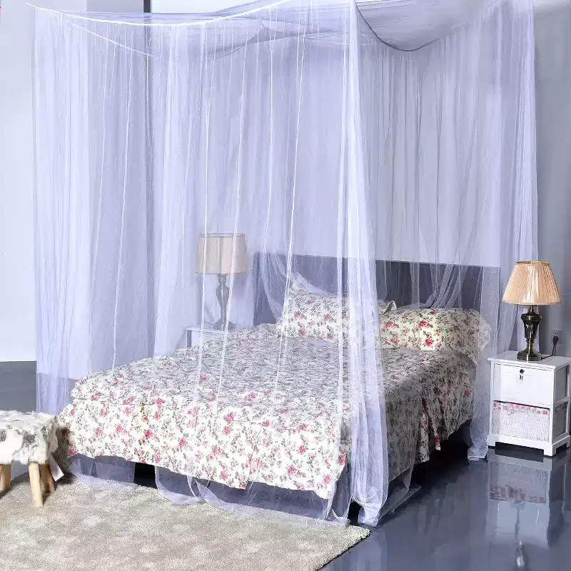 Costway 4 Corner Post Bed Canopy Mosquito Net Full Queen King Size Netting Bedding White