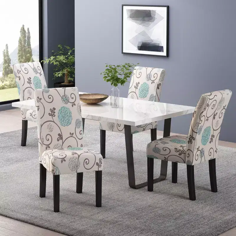 GDFStudio Pollards Contemporary 19.5 Upholstered High Back Dining Chairs (Set of 4)