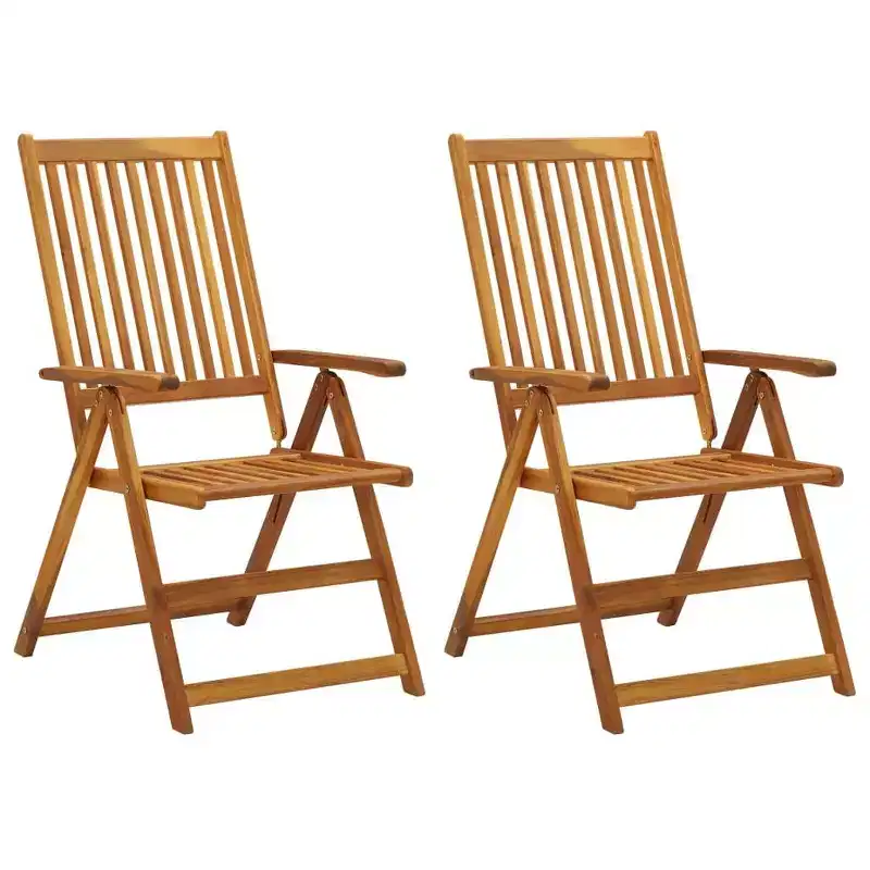 vidaXL Outdoor Recliner Chairs Patio Reclining Lounge Chair Solid Wood Acacia