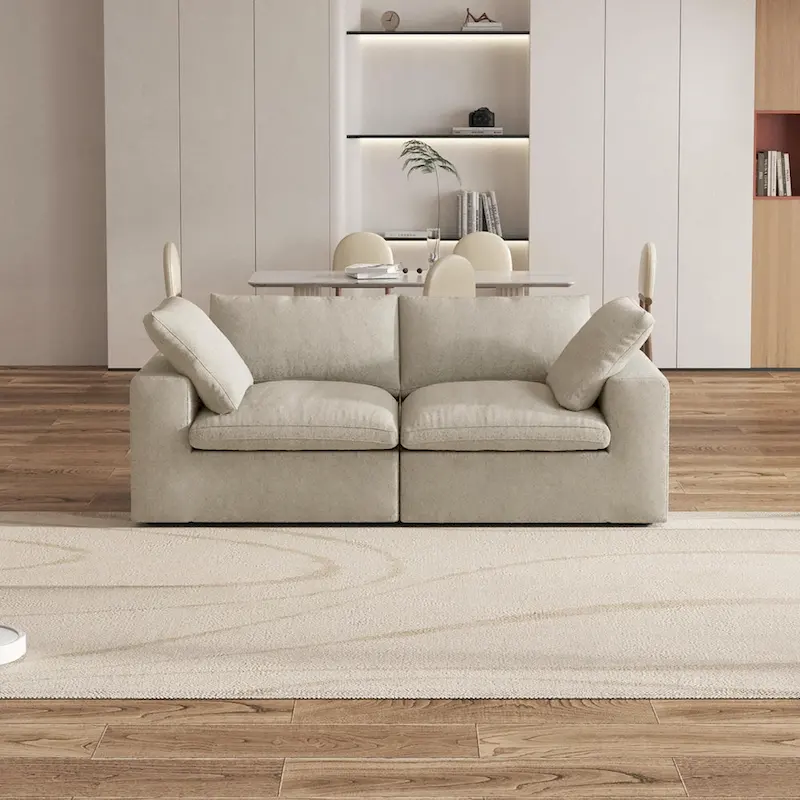 80   Linen Upholstered Loveseat Sofa Sectional Couch