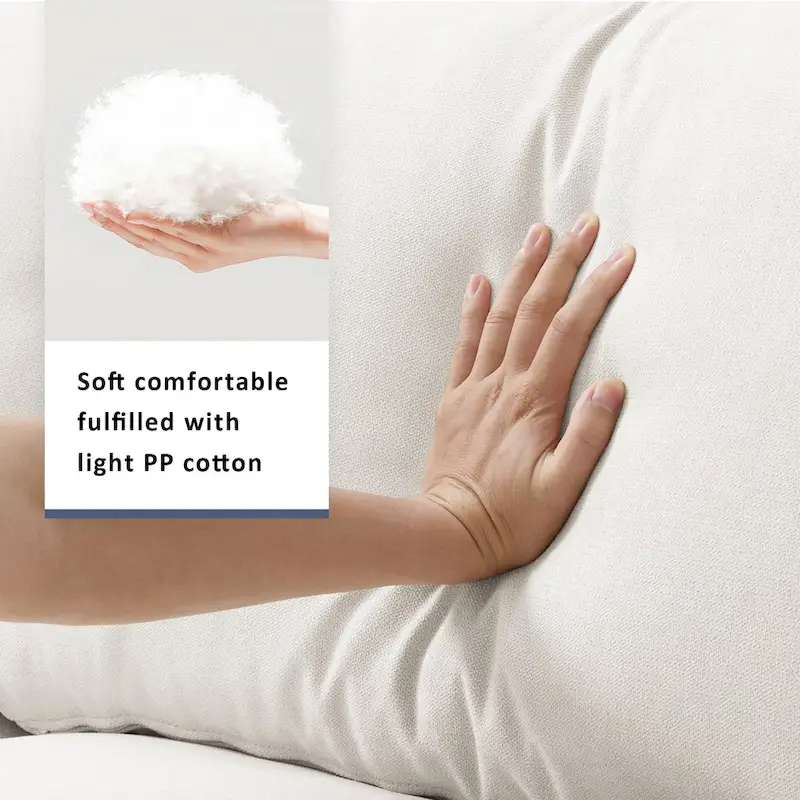 L-shaped Polyester Fabric Couch Modern Sectional Sofa with Ottoman