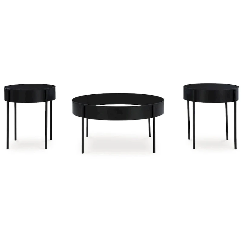 Ardoline Black Occasional Table Set (Set of 3) - 36 W x 36 D x 18.25 H