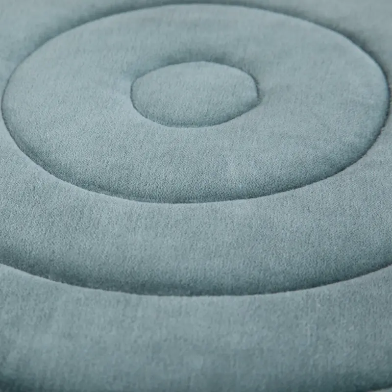 WYNDENHALL Anna Boho Round Pouf in Velvet Fabric