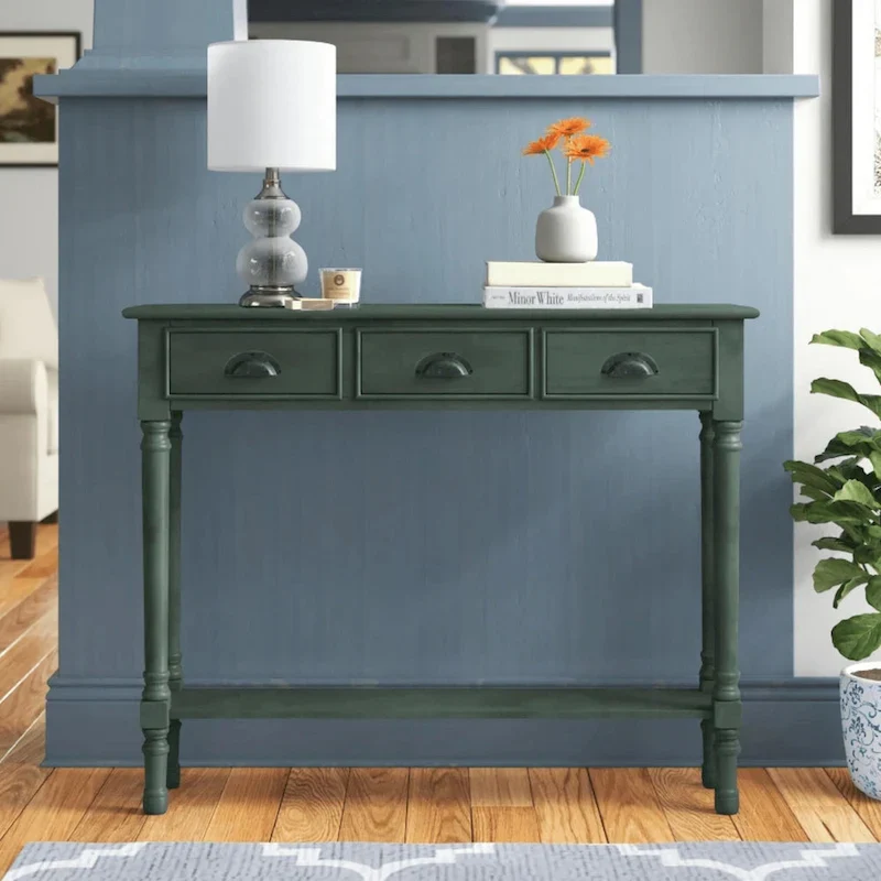 Wood 3-drawer Console Hallway Table