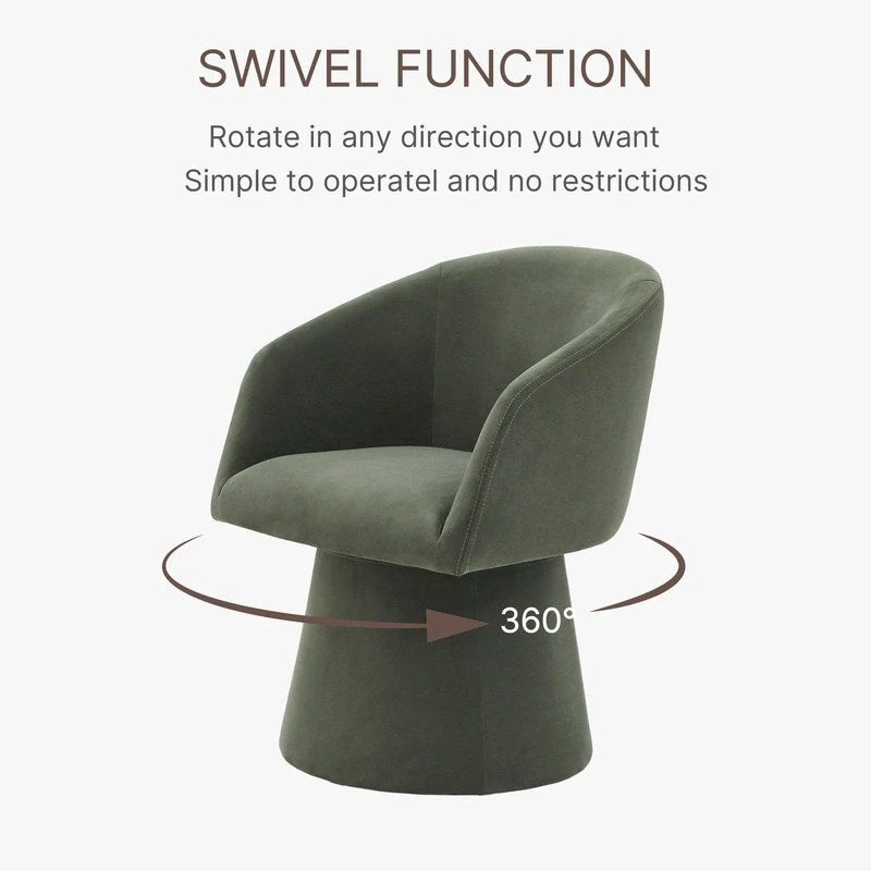 Evie Modern Upholstered Fabric Swivel Dining Chair