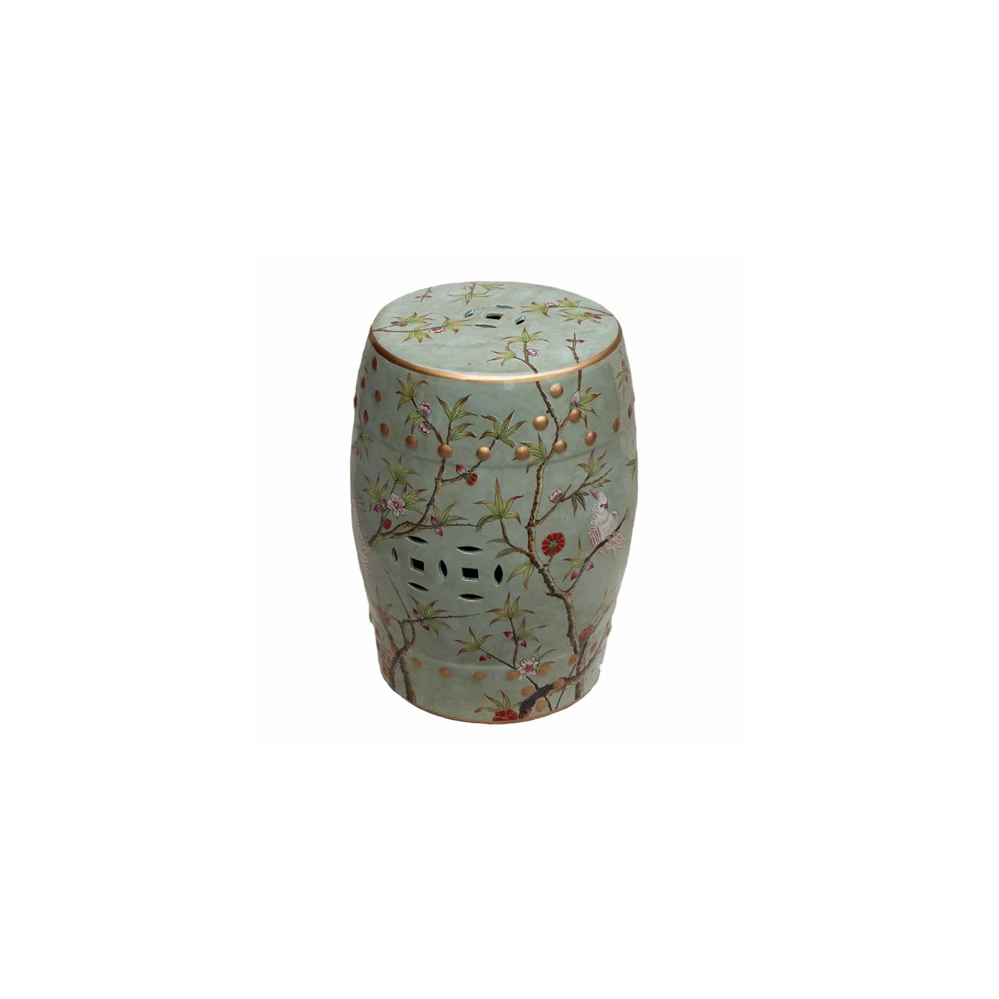 Handmade Famille Porcelain Stool