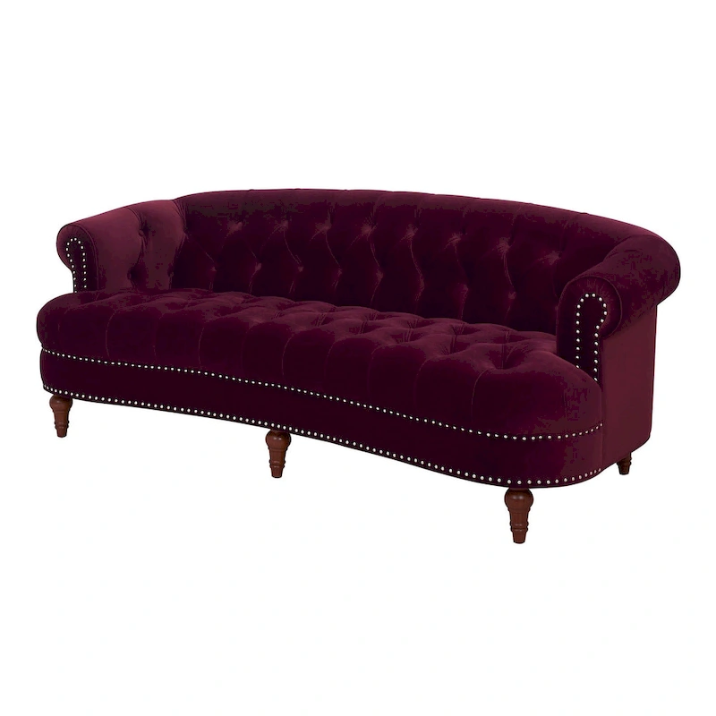 La Rosa 84 Mid-Century Modern Velvet Upholstered Chesterfield Tufted Sofa