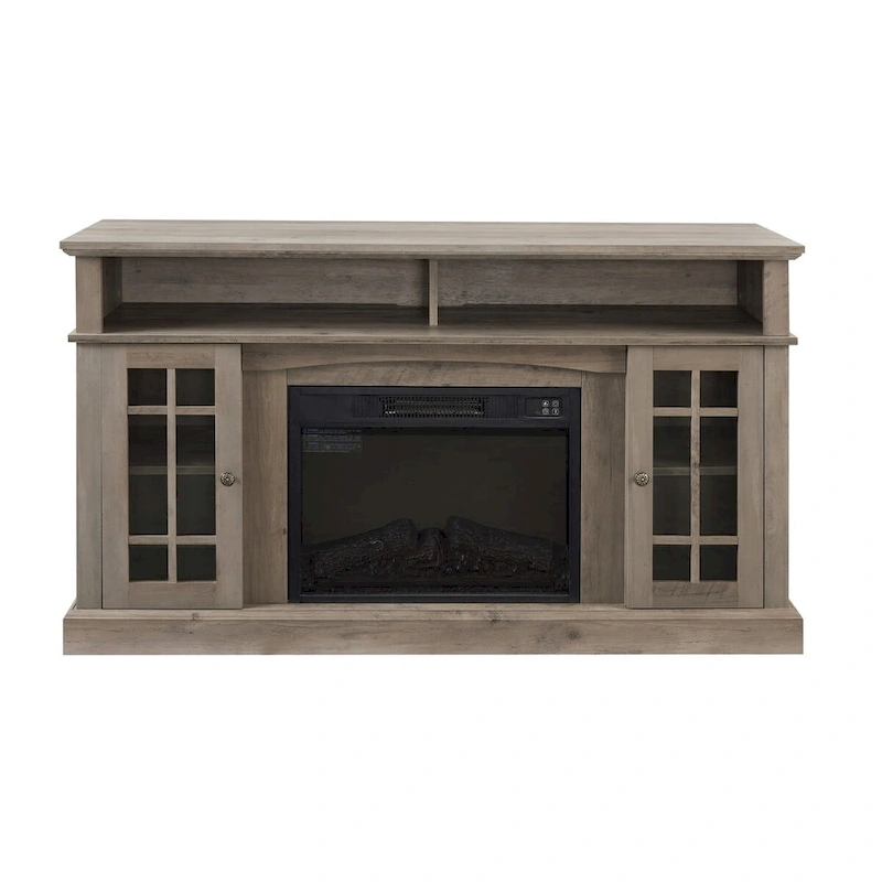 Modern Entertainment Console with 23  Fireplace Inset