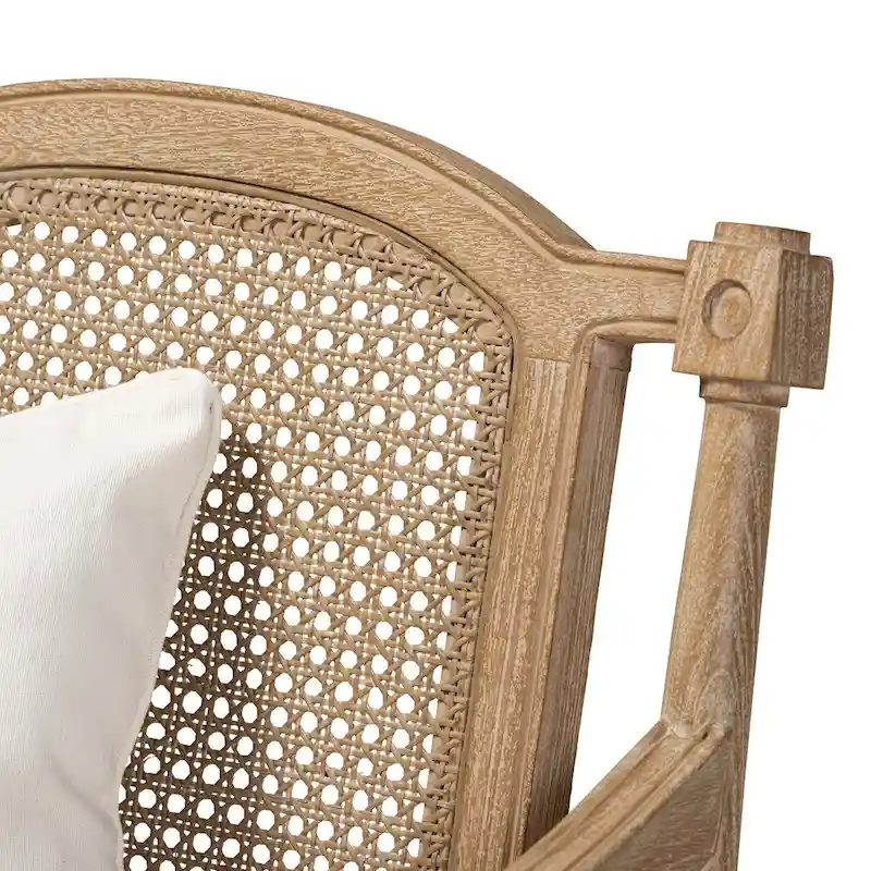 Clemence French Provincial Fabric Upholstered Wood Armchair