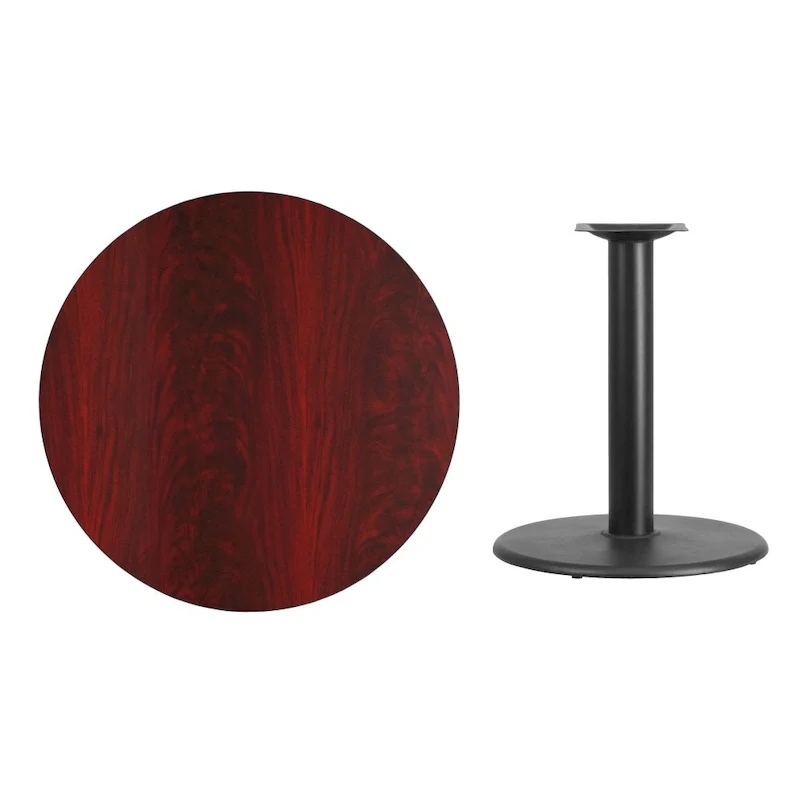 36 Round Laminate Table Top with 24 Round Table Height Base - 36W x 36D x 31.125H - 36W x 36D x 31.125H