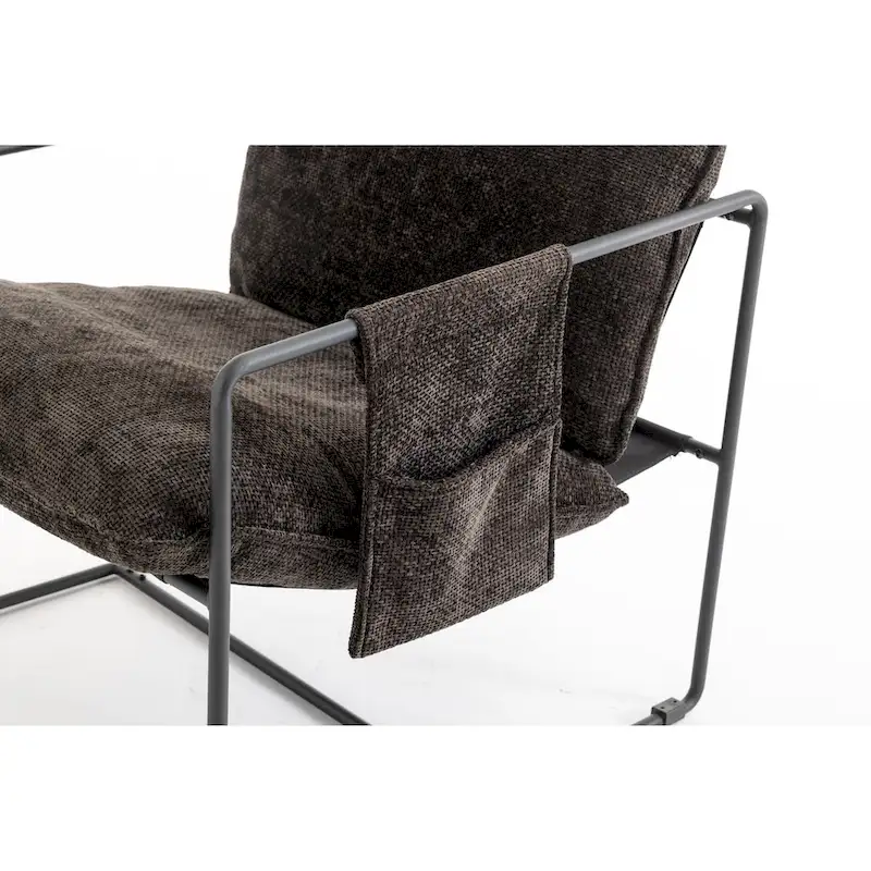 30.7 Arm Chair with Metal Frame and Gold Accents (Set of 2)