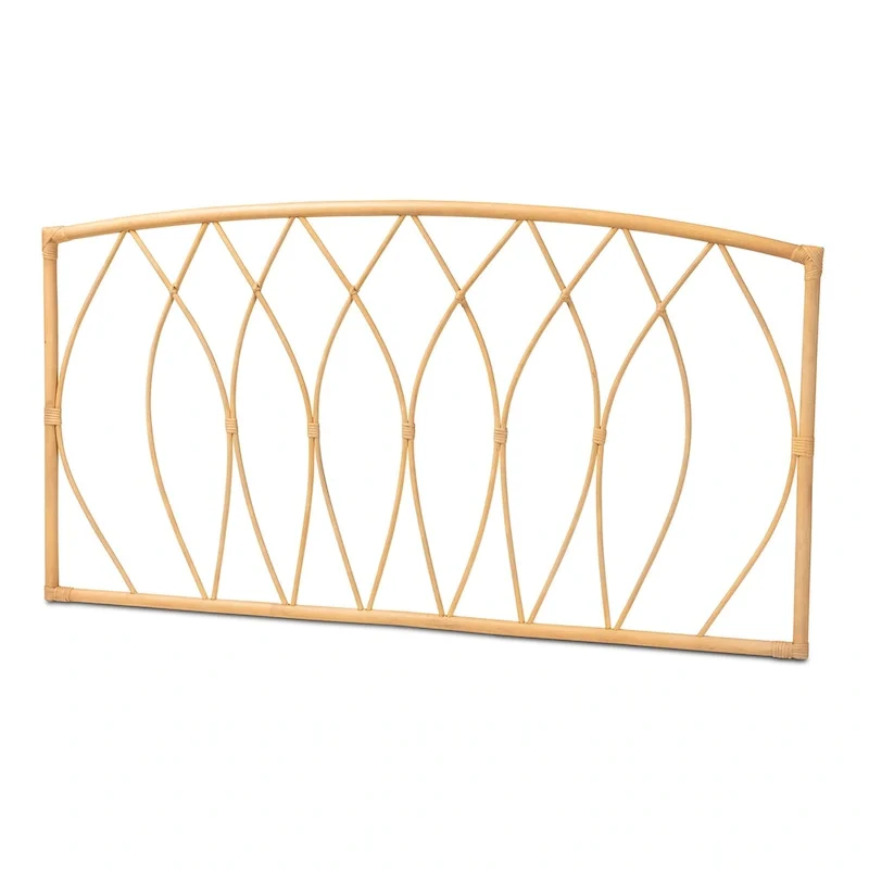Halia Modern Bohemian Natural Rattan Wall-mountable Headboard-Queen