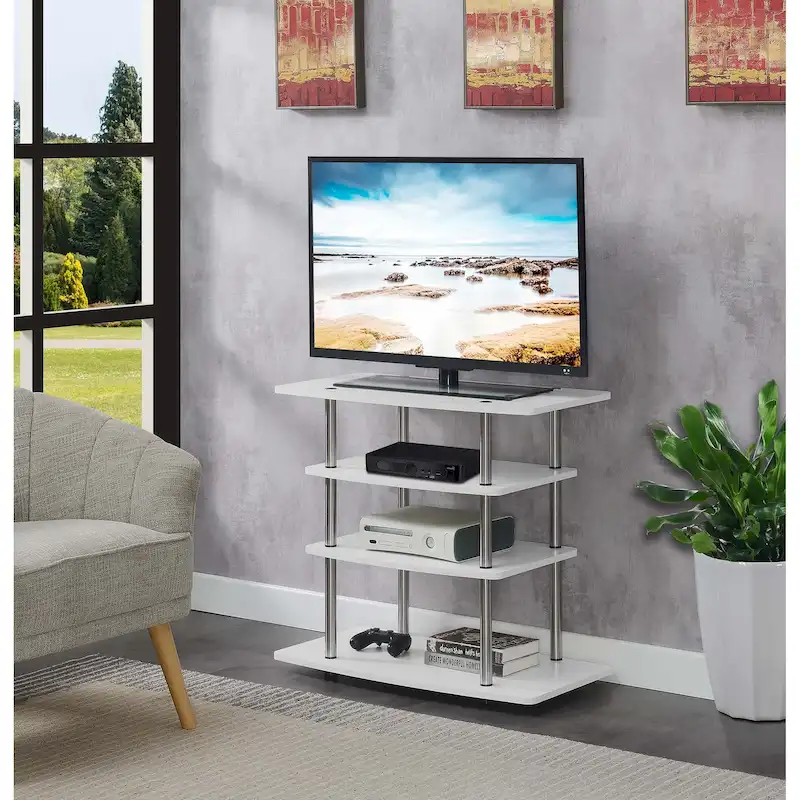 No Tools 4 Tier Highboy TV Stand