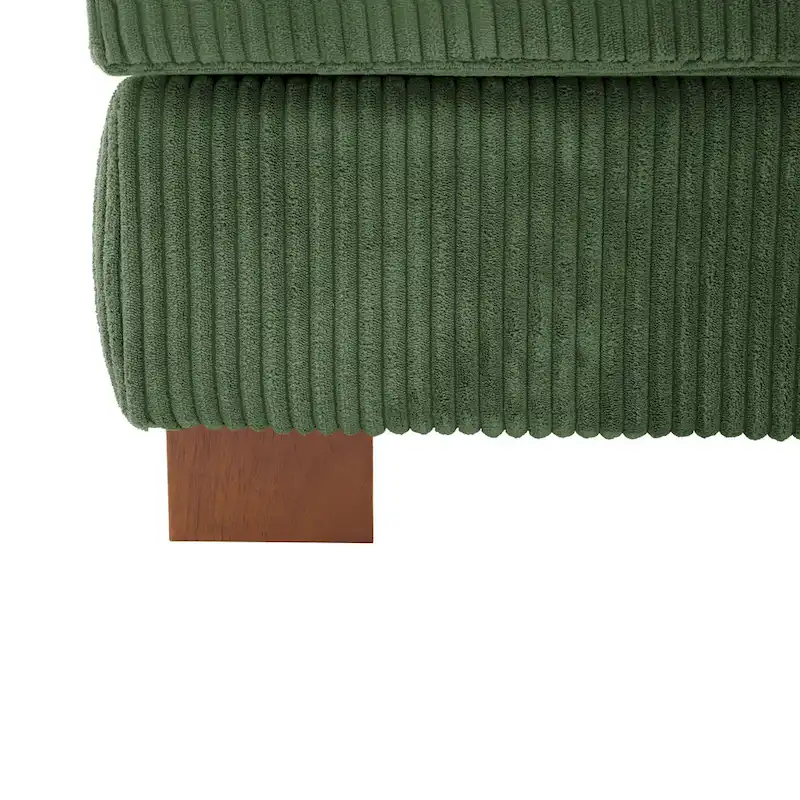 Corduroy Upholstered Armless Accent Chair with Adjustable Headrest