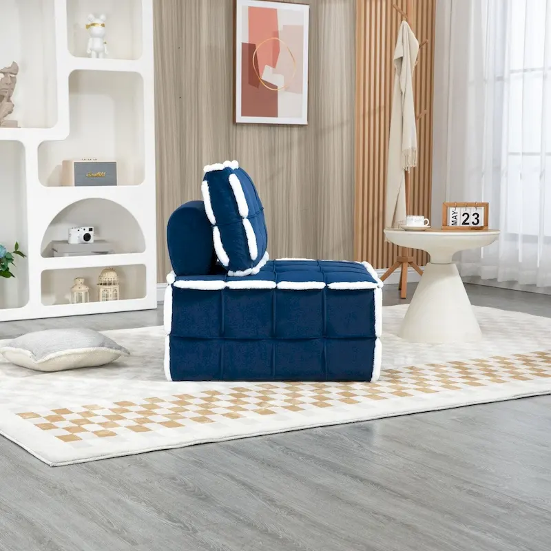 Upholstered Deep Seat Armless Chair Accent Single Lazy Sofa Lounge