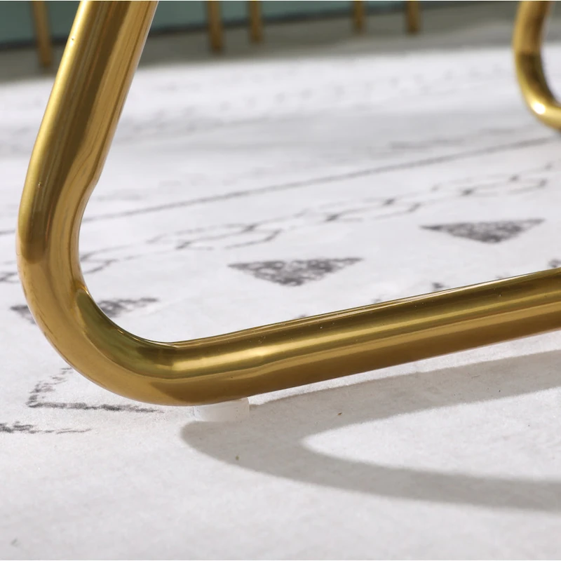 Pink Modern 28 Polyester Upholstered Accent Chair with Gold Tone Finished Base and Metal Sled Legs