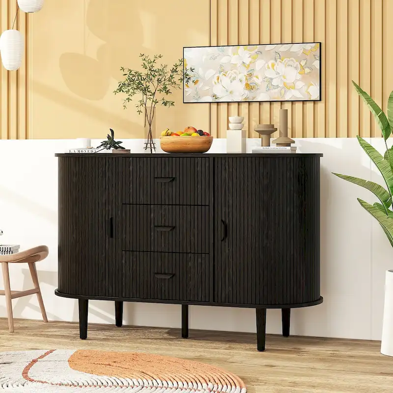 Accent Cabinet with Smoothly Sliding Tambour Doors