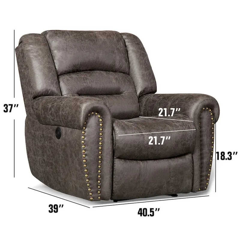Overstuffed Manual Standard Recliner Chair Sofa