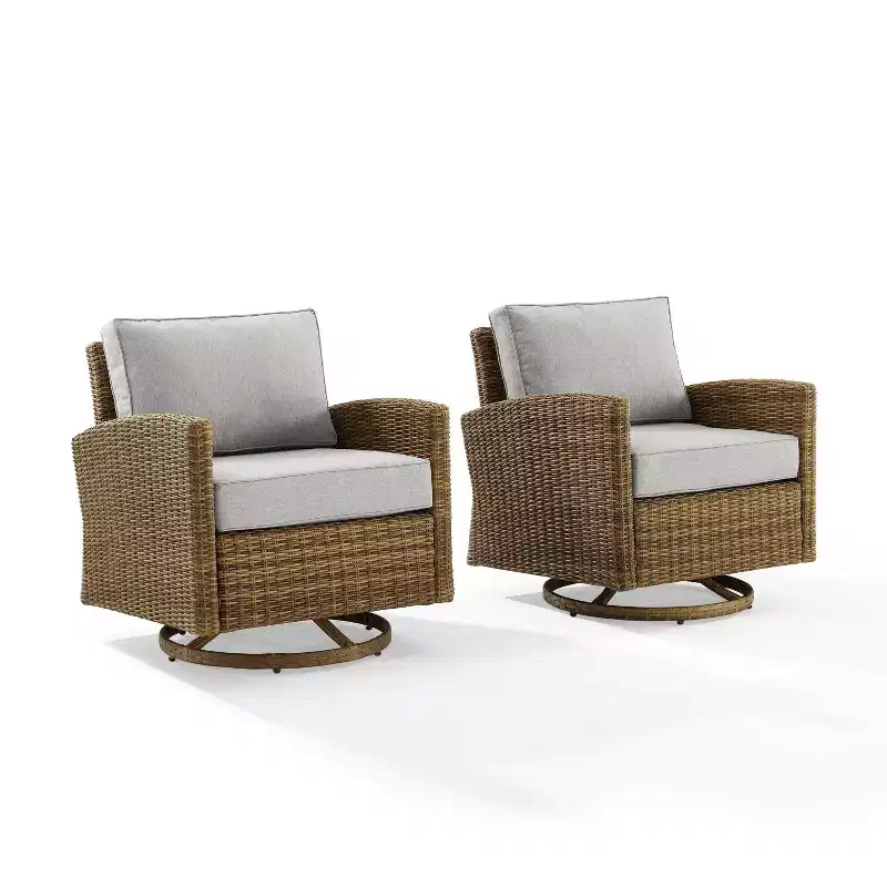 2pk Bradenton Steel Outdoor Swivel Rocking Chairs - Crosley