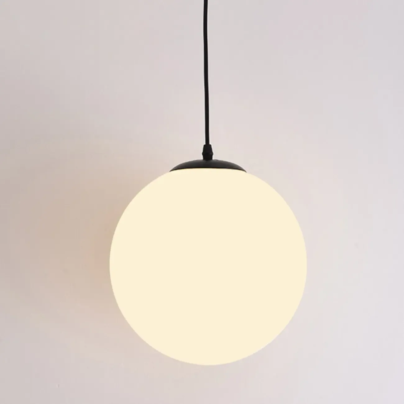 Modern White Glass Globe Pendant Light