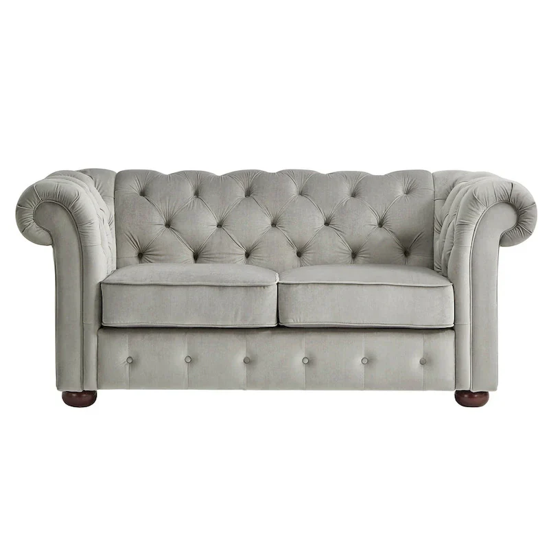 Knightsbridge Tufted Scroll Arm Chesterfield Loveseat by iNSPIRE Q Artisan
