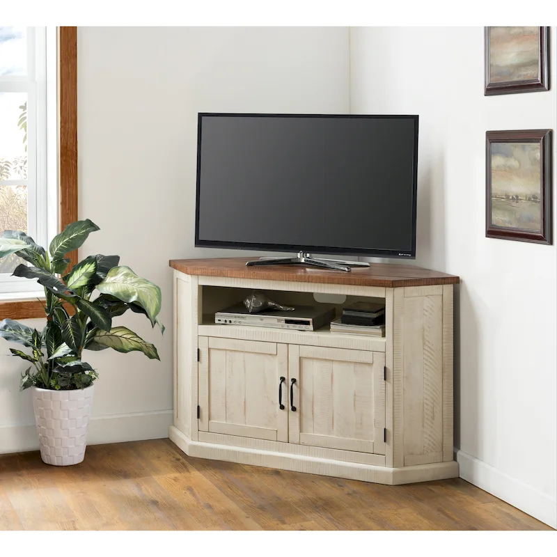 The  Rustic 50-inch Solid Wood Corner TV Stand