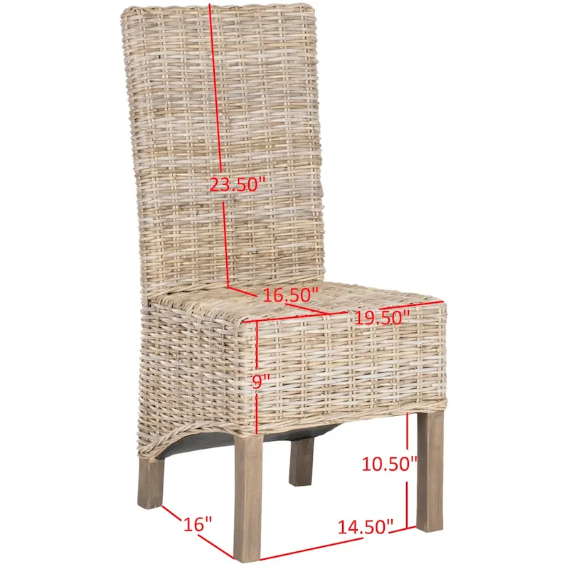 SAFAVIEH Candy Natural Wicker Dining Chair (Set of 2) - 19 W x 22 D x 41 H - 19Wx22Dx41H