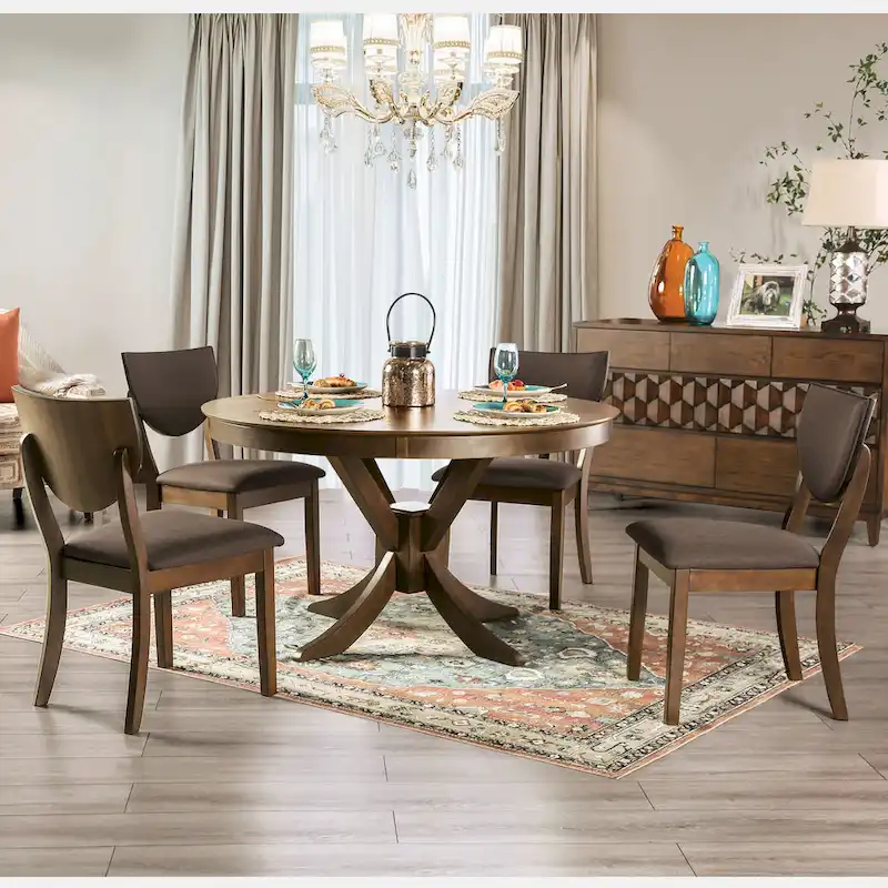 Furniture of America Oskam I Traditional Walnut 53-inch Dining Table