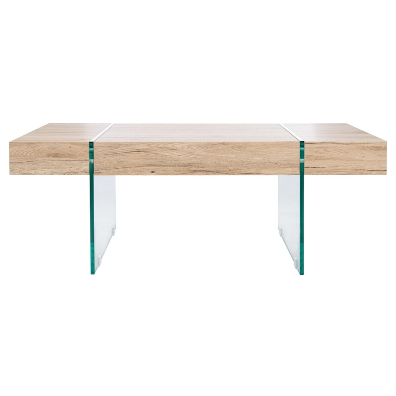 SAFAVIEH Pluma Glass Leg Rectangular Coffee Table - 43.3 W x 23.6 L x 15.7 H - 43Wx24Dx16H