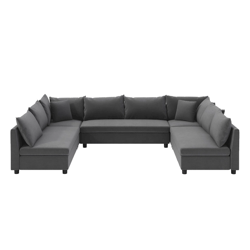 Modular Sectional Sofa, Reversible U Shaped Chenille Couch Set