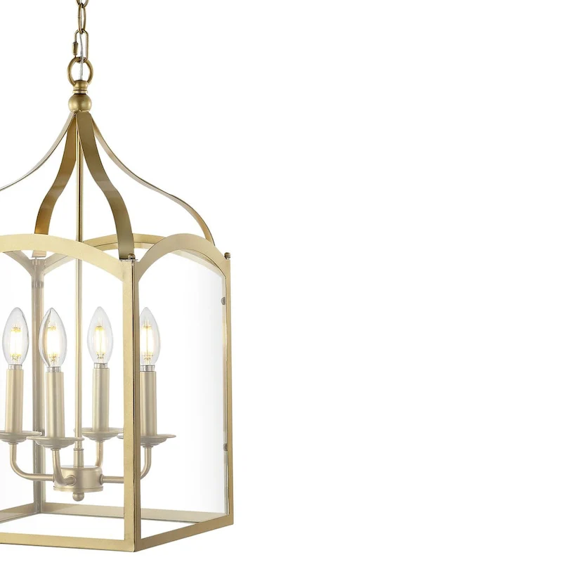 Ruth 11  4-light Lantern Metal/Glass LED Pendant by JONATHAN Y
