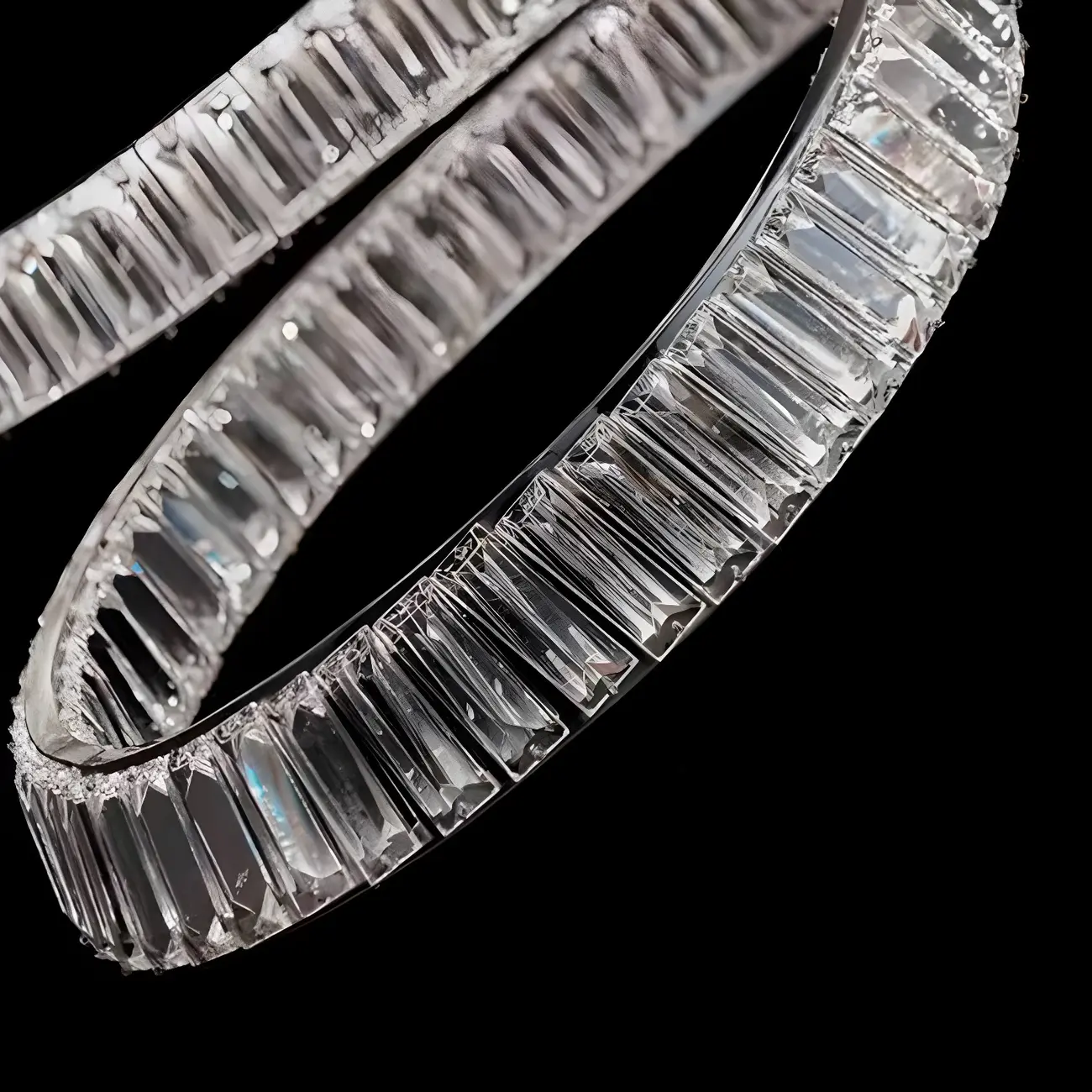 Modern Artistic Spiral Crystal Linear LED Chandelier Dimmable