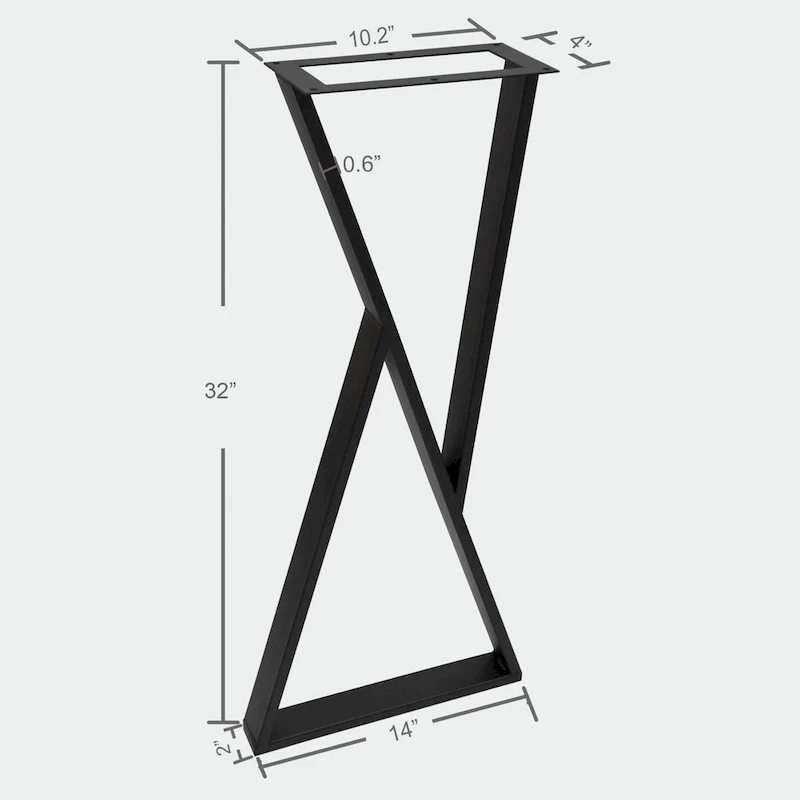 Z Shape Iron Table Legs 2 Pieces Side Table legs
