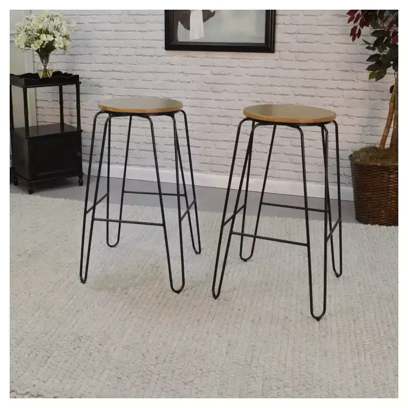 Carolina Living Set of 2 29" Winston Barstools Maple/Black