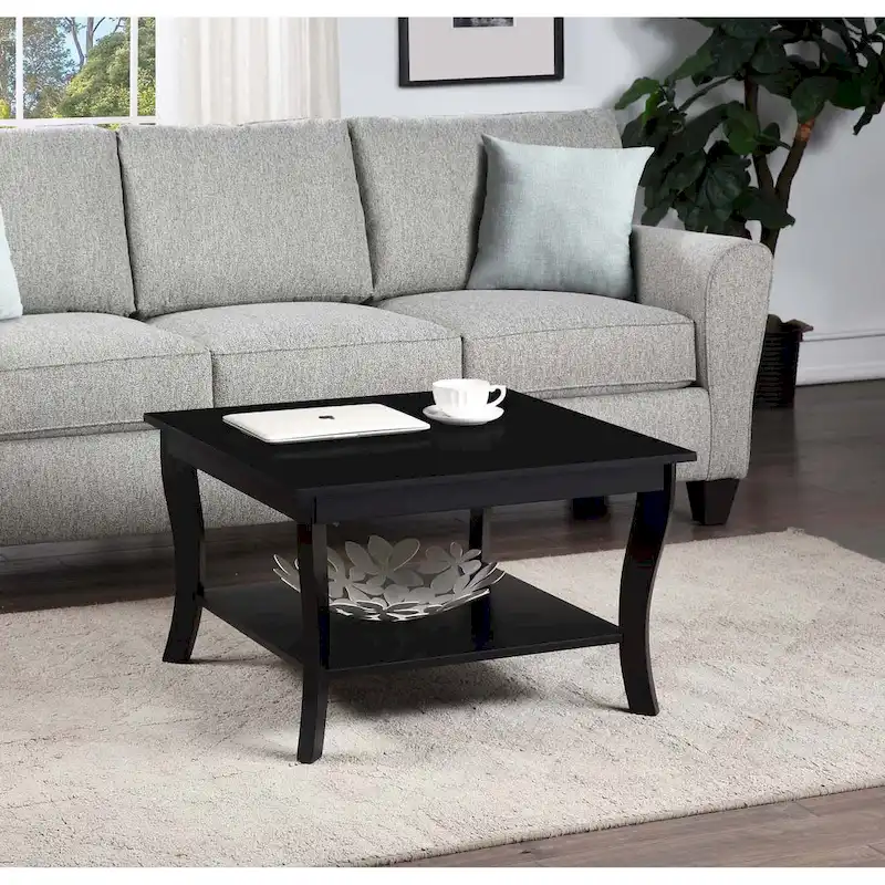 Square Coffee Table with Bottom Shelf
