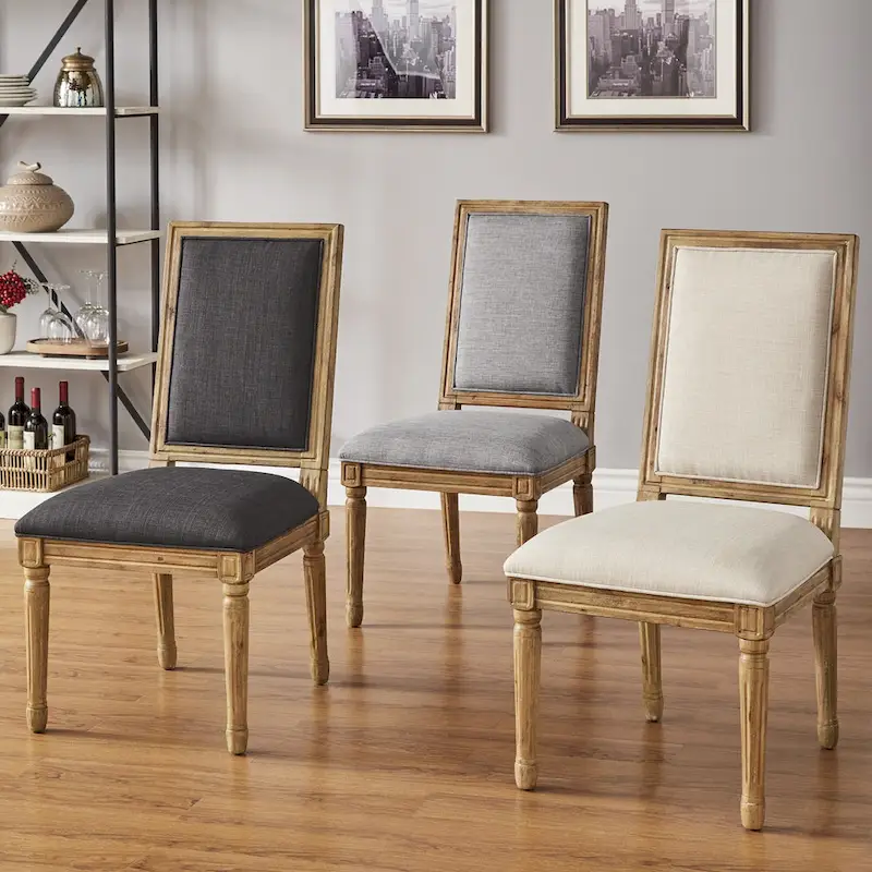 Rectangular Linen Dining Chairs