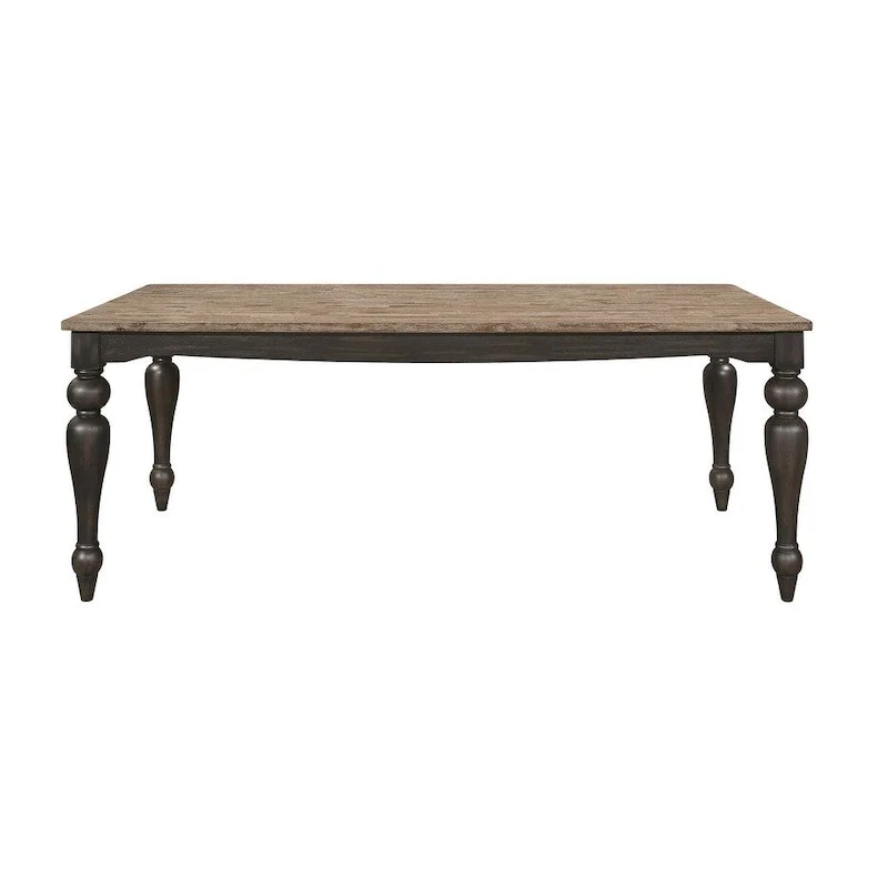 Kavita Brown Brushed Dining Table with Turned Leg