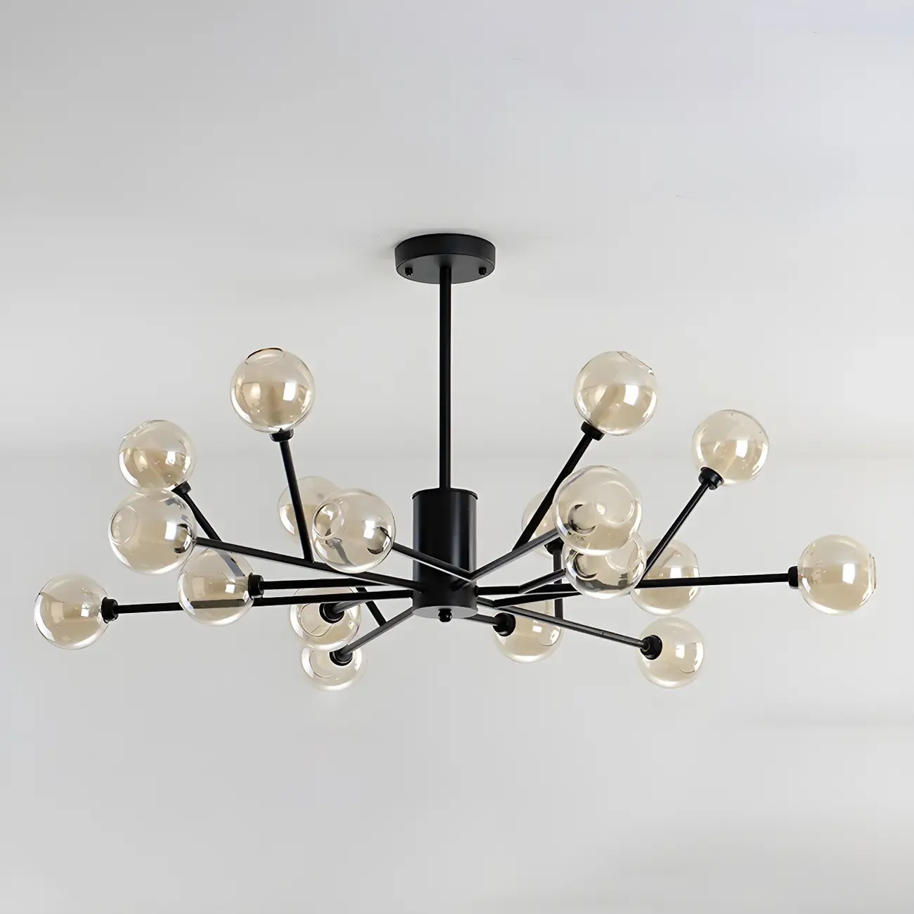 Modern Gold Metal Glass Globe Sputnik Chandelier