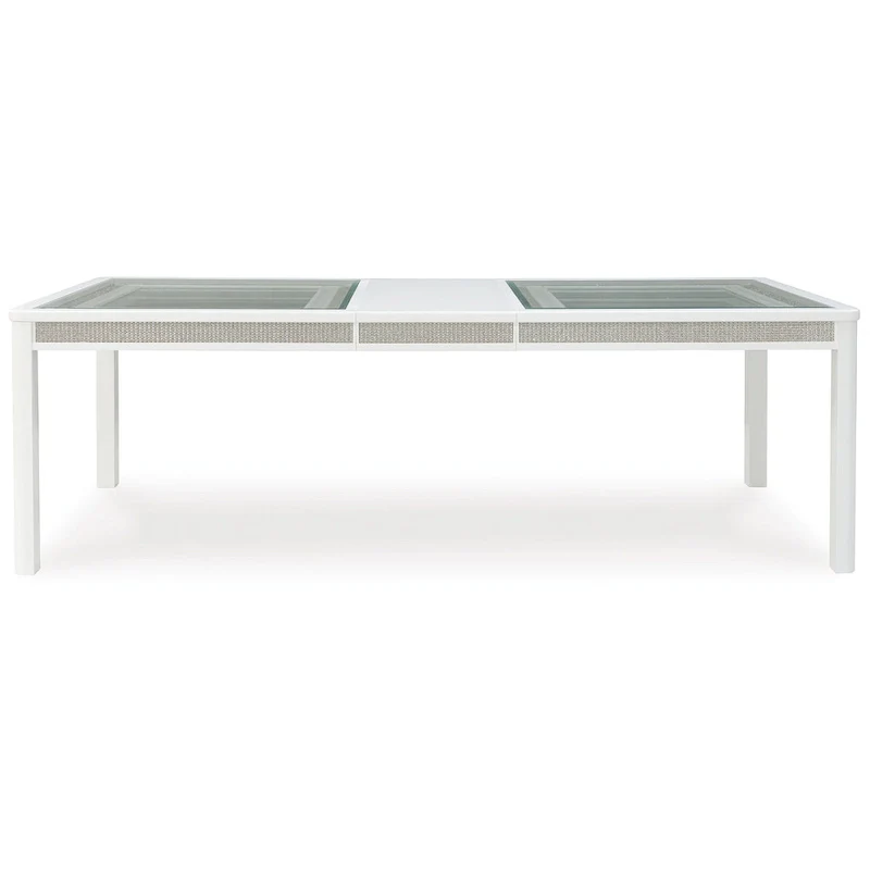 Signature Design by Ashley Chalanna White/Green Rectangular Dining Extension Table - 42W x 96D x 30H
