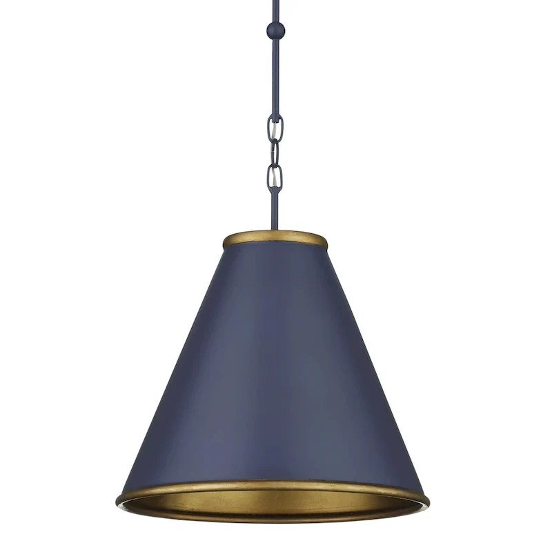 Currey & Company Pierrepont Small Blue Pendant - 18 h x 16 dia