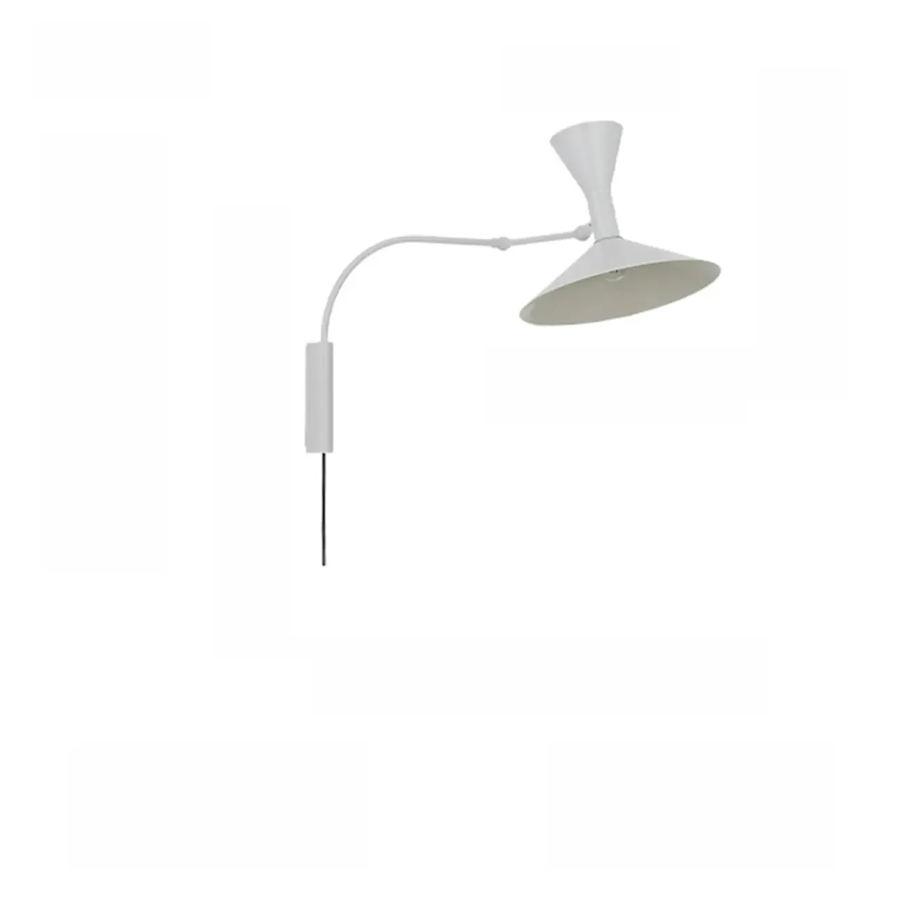 Modern White Plug-In Adjustable Wall Sconce in 2-Light
