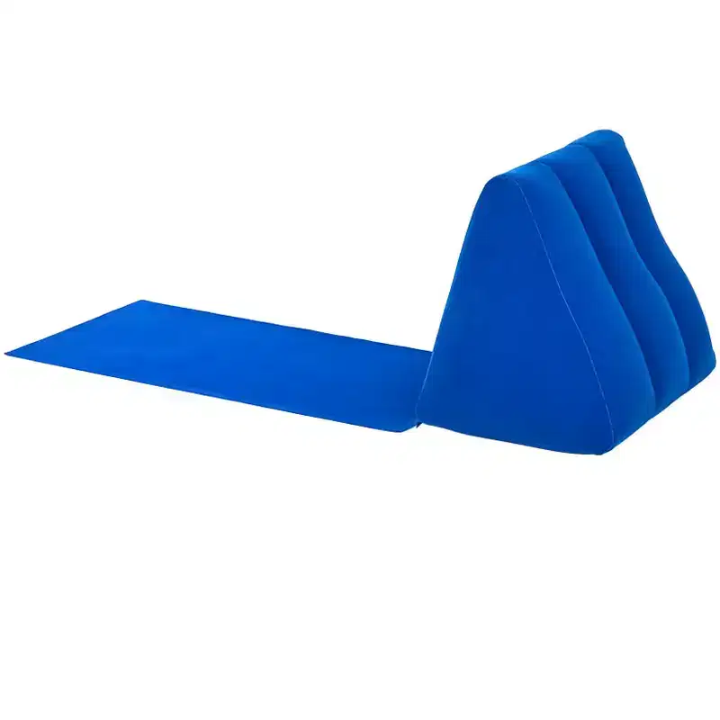 The Lakeside Collection Inflatable Triangle Cushion PVC Flocking Chaise Lounger Outdoor Mat -